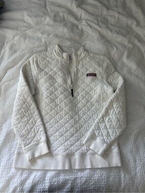 Vineyard Vines Women’s Quilted quarter zip - White